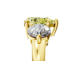 Yellow gold Three-Stone Fancy Yellow Pear  Brilliant Cut Solitaire Ring with Prong Setting on a Classic Band 5