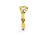 Yellow gold Three-Stone Fancy Yellow Pear Cut Cut Classic Band Prong Setting Ring_2