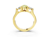 Yellow gold Three-Stone Fancy Yellow Pear Cut Cut Classic Band Prong Setting Ring_3