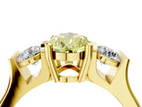 Yellow gold Three-Stone Fancy Yellow Pear Cut Cut Classic Band Prong Setting Ring_4