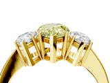 Yellow gold Three-Stone Fancy Yellow Pear Cut Cut Diamond Engagement Ring with Flat Band and Four-Prong Setting_16