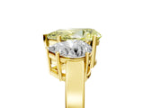 Yellow gold Three-Stone Fancy Yellow Pear Cut Cut Diamond Engagement Ring with Flat Band and Four-Prong Setting_17