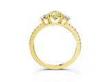 Yellow gold Three-Stone Fancy Yellow Pear Cut Cut Diamond Pavé Band with Prong Setting_18