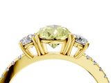 Yellow gold Three-Stone Fancy Yellow Pear Cut Cut Diamond Pavé Band with Prong Setting_19