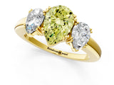 Yellow gold Three-Stone Fancy Yellow Pear Cut Cut Diamond Ring with Channel Set Band and Four-Prong Setting_25