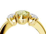 Yellow gold Three-Stone Fancy Yellow Pear Cut Cut Diamond Ring with Channel Set Band and Four-Prong Setting_28