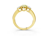 Yellow gold Three-Stone Fancy Yellow Pear Cut Cut Diamond Ring with Channel Set Band and Four-Prong Setting_3