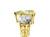 Yellow gold Three-Stone Fancy Yellow Pear Cut Cut Diamond Ring with Channel-Set Band and Prong Setting_5