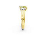 Yellow gold Three-Stone Fancy Yellow Pear Cut Cut Diamond Ring with Prong Setting and Classic Band_2