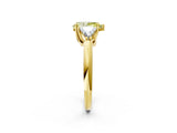 Yellow gold Three-Stone Fancy Yellow Pear Cut Cut Diamond Ring with Trillion Side Stones and Four-Prong Setting_5