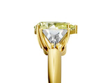 Yellow gold Three-Stone Fancy Yellow Pear Cut Cut Diamond Ring with Trillion Side Stones and Four-Prong Setting_8