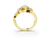 Yellow gold Three-Stone Fancy Yellow Pear Cut Cut Diamond Split Shank Prong Set Ring_3