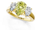 Yellow gold Three-Stone Fancy Yellow Pear Cut Cut Solitaire Ring with Classic Prong Setting_1