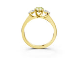 Yellow gold Three-Stone Fancy Yellow Pear Cut Cut Solitaire Ring with Classic Prong Setting_3