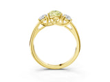 Yellow gold Three-Stone Fancy Yellow Pear Cut Diamond Engagement Ring with Prong Setting_6
