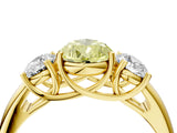 Yellow gold Three-Stone Fancy Yellow Pear Cut Diamond Engagement Ring with Prong Setting_7