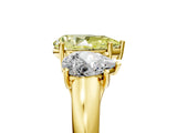 Yellow gold Three-Stone Fancy Yellow Pear Cut Diamond Engagement Ring with Prong Setting_8