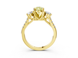 Yellow gold Three-Stone Fancy Yellow Pear  Cut Diamond Pavé Band with Four-Prong Setting_31