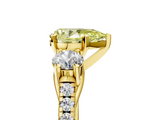 Yellow gold Three-Stone Fancy Yellow Pear  Cut Diamond Pavé Band with Four-Prong Setting_33