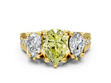 Yellow gold Three-Stone Fancy Yellow Pear  Cut Diamond Ring with Channel-Set Band and Four-Prong Setting_49