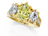 Yellow gold Three-Stone Fancy Yellow Pear  Cut Diamond Ring with Channel-Set Band and Four-Prong Setting_50