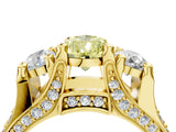 Yellow gold Three-Stone Fancy Yellow Pear  Cut Diamond Ring with Channel-Set Band and Four-Prong Setting_53