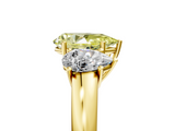 Yellow gold Three-Stone Fancy Yellow Pear  Cut Diamond Ring with Channel-Set Band and Four-Prong Setting_54