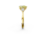 Yellow gold Three-Stone Fancy Yellow Pear  Cut Diamond Ring with Pear Side Stones in Four-Prong Setting_128