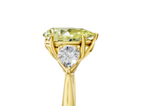 Yellow gold Three-Stone Fancy Yellow Pear  Cut Diamond Ring with Pear Side Stones in Four-Prong Setting_131