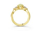 Yellow gold Three-Stone Fancy Yellow Pear Cut Diamond Ring with Pear  Side Stones in Four-Prong Setting_15
