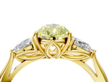 Yellow gold Three-Stone Fancy Yellow Pear Cut Diamond Ring with Pear  Side Stones in Four-Prong Setting_16