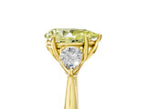 Yellow gold Three-Stone Fancy Yellow Pear Cut Diamond Ring with Pear  Side Stones in Four-Prong Setting_53