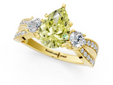 Yellow gold Three-Stone Fancy Yellow Pear  Cut Diamond Twist Band with Prong Setting_52