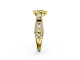 Yellow gold Three-Stone Fancy Yellow Pear  Cut Diamond Twist Band with Prong Setting_53