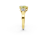 Yellow gold Three-Stone Fancy Yellow Pear  Cut Solitaire Ring with Prong Setting_5