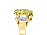 Yellow gold Three-Stone Fancy Yellow Pear  Cut Solitaire Ring with Prong Setting_8