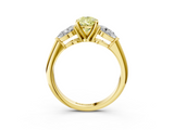 Yellow gold Three-Stone Fancy Yellow Pear  Diamond Ring with Pear Side Stones in Four-Prong Setting_65