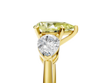 Yellow gold Three-Stone Fancy Yellow Pear  Diamond Ring with Pear Side Stones in Four-Prong Setting_67
