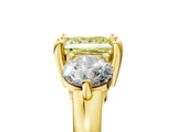 Yellow gold Three-Stone Fancy Yellow Princess  Brilliant Cut Solitaire Ring with Prong Setting on a Classic Band 5