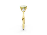 Yellow gold Three-Stone Fancy Yellow Princess Cut Brilliant Diamond Solitaire Ring with Tapered Band and Four-Prong Setting_8