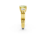 Yellow gold Three-Stone Fancy Yellow Princess Cut Cut Classic Band Prong Setting Ring_2