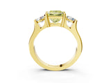 Yellow gold Three-Stone Fancy Yellow Princess Cut Cut Classic Band Prong Setting Ring_3
