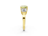 Yellow gold Three-Stone Fancy Yellow Princess Cut Cut Diamond Engagement Ring with Flat Band and Four-Prong Setting_14