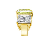 Yellow gold Three-Stone Fancy Yellow Princess Cut Cut Diamond Engagement Ring with Flat Band and Four-Prong Setting_17