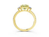 Yellow gold Three-Stone Fancy Yellow Princess Cut Cut Diamond Pavé Band with Prong Setting_21