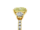 Yellow gold Three-Stone Fancy Yellow Princess Cut Cut Diamond Pavé Band with Prong Setting_23