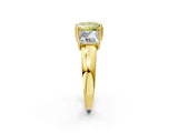 Yellow gold Three-Stone Fancy Yellow Princess Cut Cut Diamond Ring with Channel Set Band and Four-Prong Setting_26