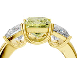 Yellow gold Three-Stone Fancy Yellow Princess Cut Cut Diamond Ring with Channel Set Band and Four-Prong Setting_28