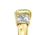 Yellow gold Three-Stone Fancy Yellow Princess Cut Cut Diamond Ring with Channel Set Band and Four-Prong Setting_5