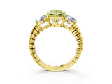 Yellow gold Three-Stone Fancy Yellow Princess Cut Cut Diamond Ring with Channel-Set Band and Prong Setting_3